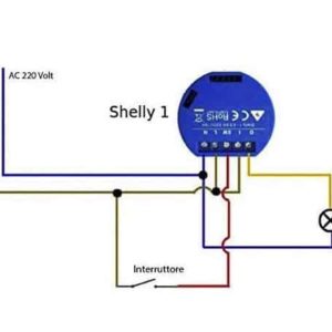 Esquema de conexionado Shelly 1 con interruptor